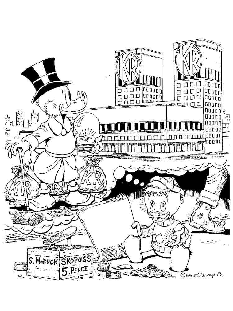 Desenho de Tio Patinhas Grátis Download para Colorir e Pintar