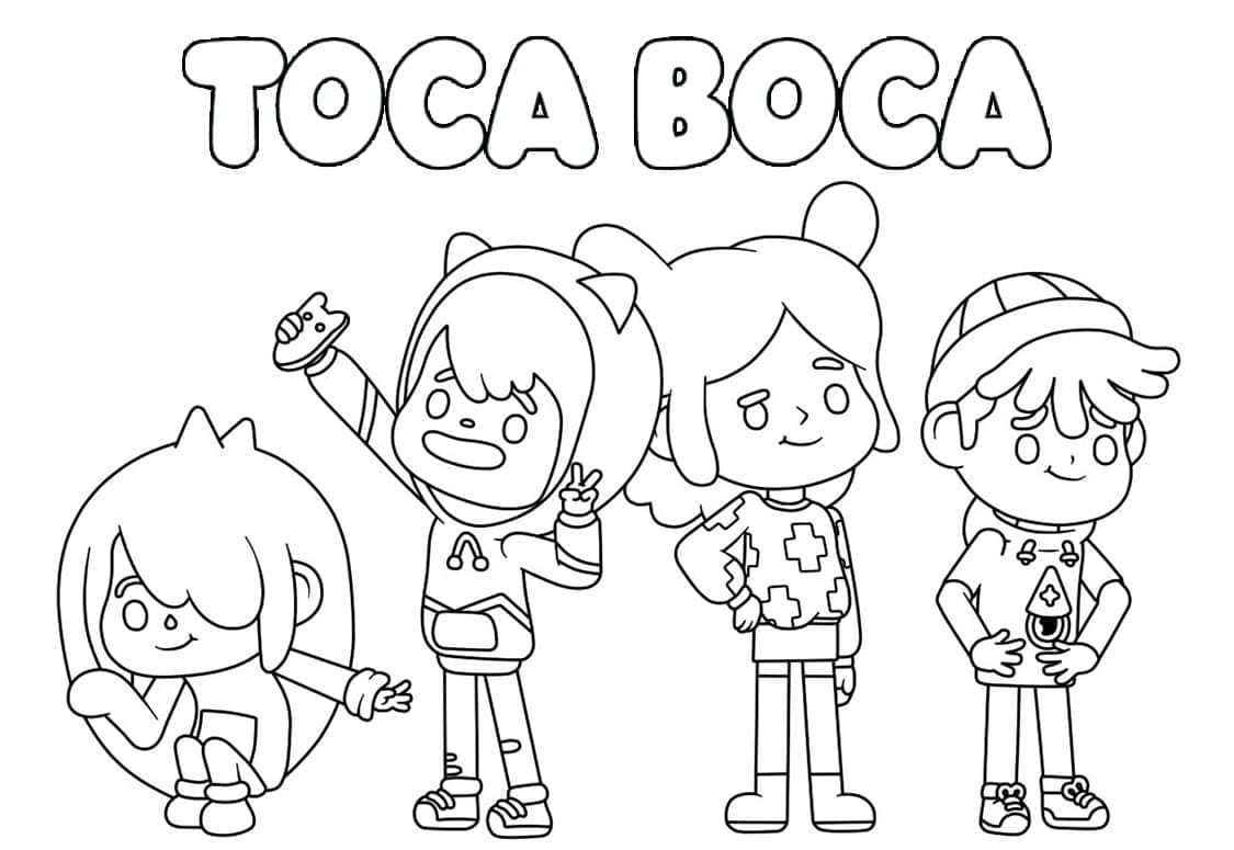 Desenho de Tocá Boca Download Pdf para Imprimir e Pintar
