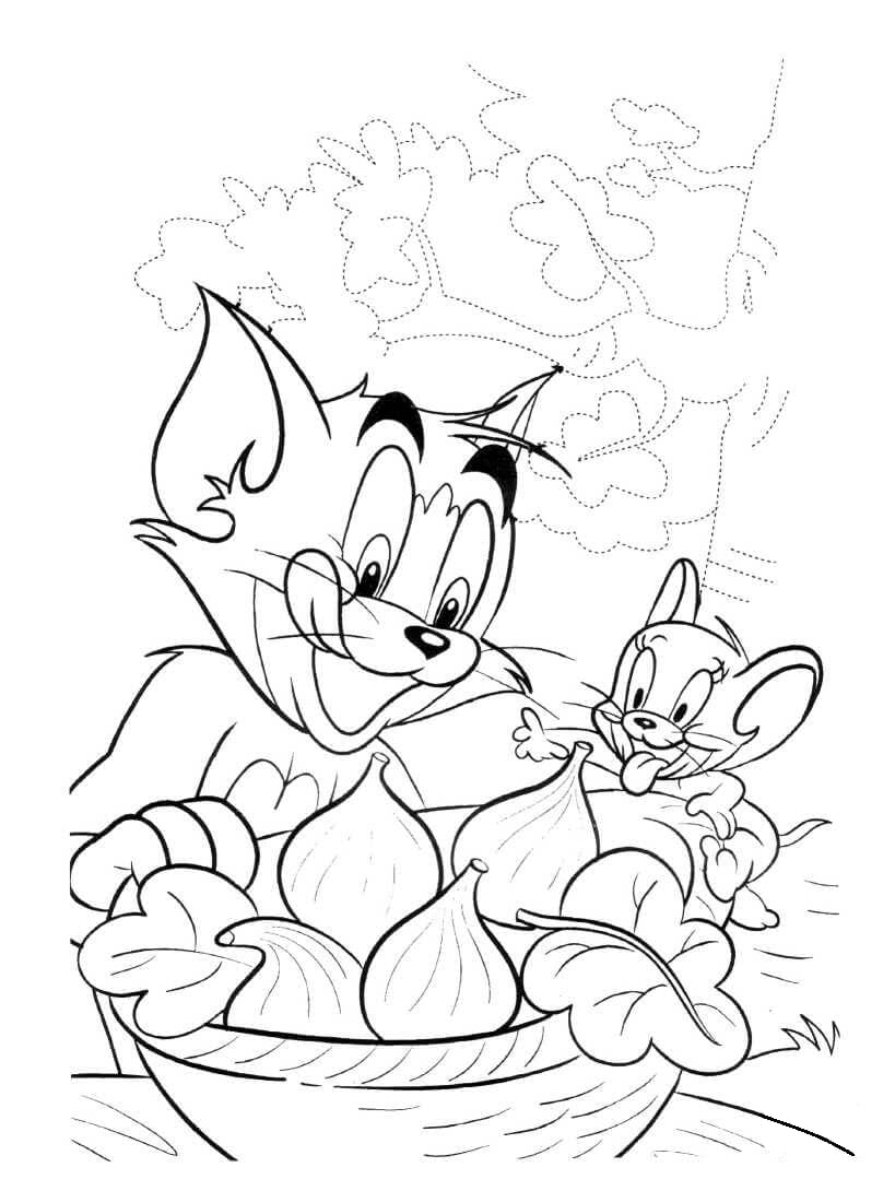Desenho de Tom e Jerry Download Grátis para Colorir e Pintar