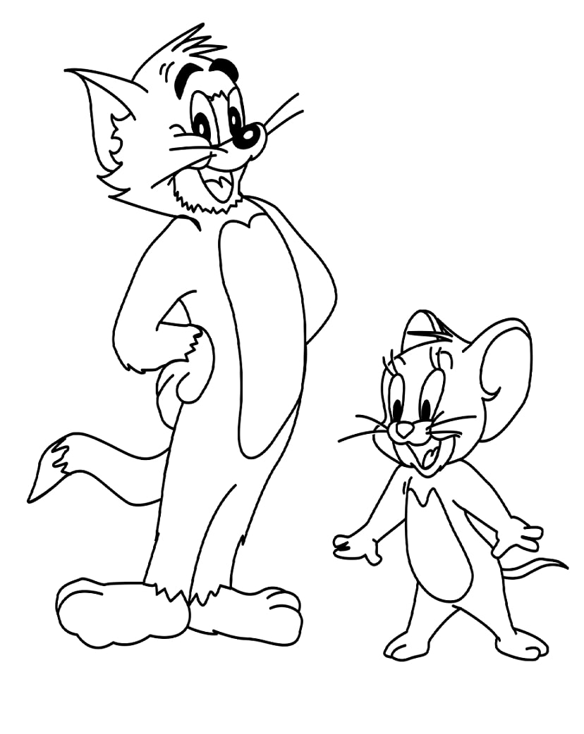 Desenho de Tom e Jerry Grátis para Imprimir e Colorir e Pintar