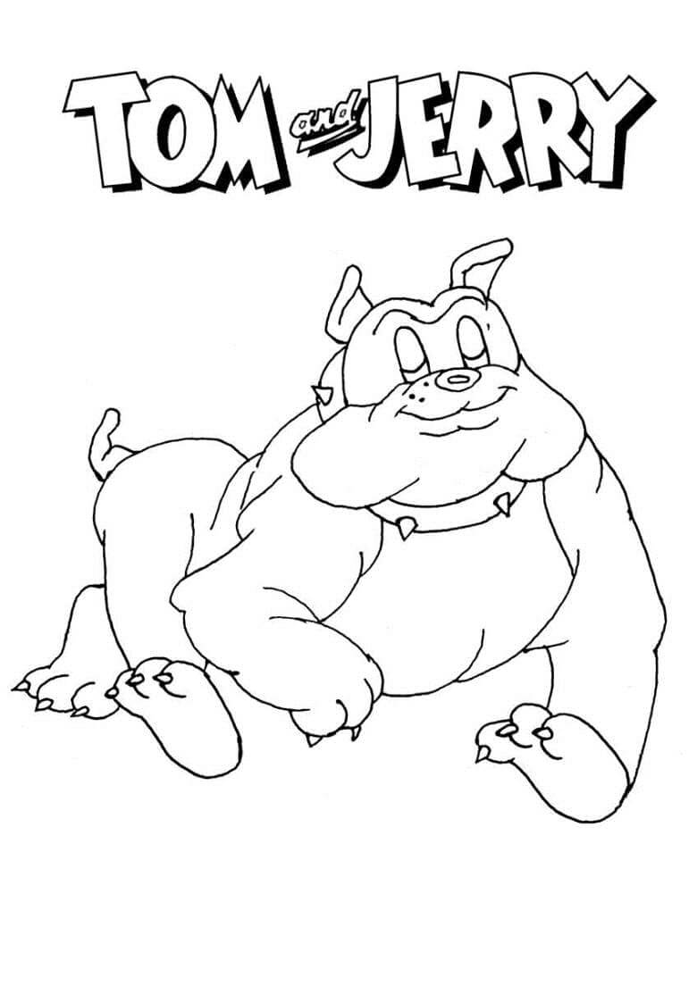 Desenho do Cachorro de Tom e Jerry Pdf para Imprimir e Colorir e Pintar