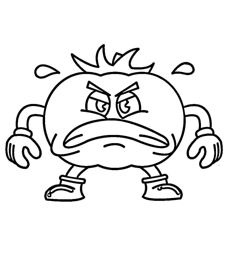 Desenho de Tomate Bravo para Colorir e Pintar