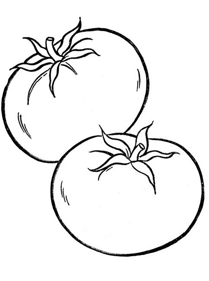 Desenho de Dois Tomates para Pintar Grátis