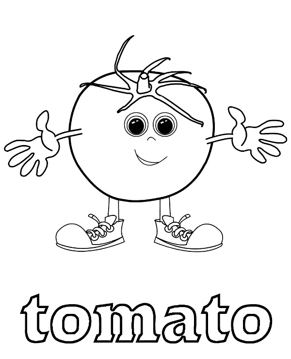 Desenho de Tomate Imprimivel para Imprimir e Colorir e Pintar