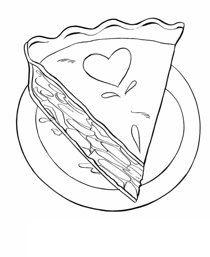 Desenho de Torta Download Pdf para Colorir e Pintar