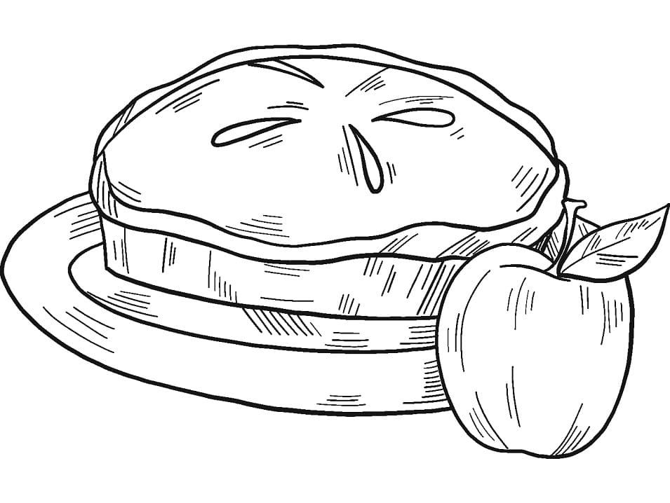 Desenho de Torta Download Pdf para Imprimir e Pintar