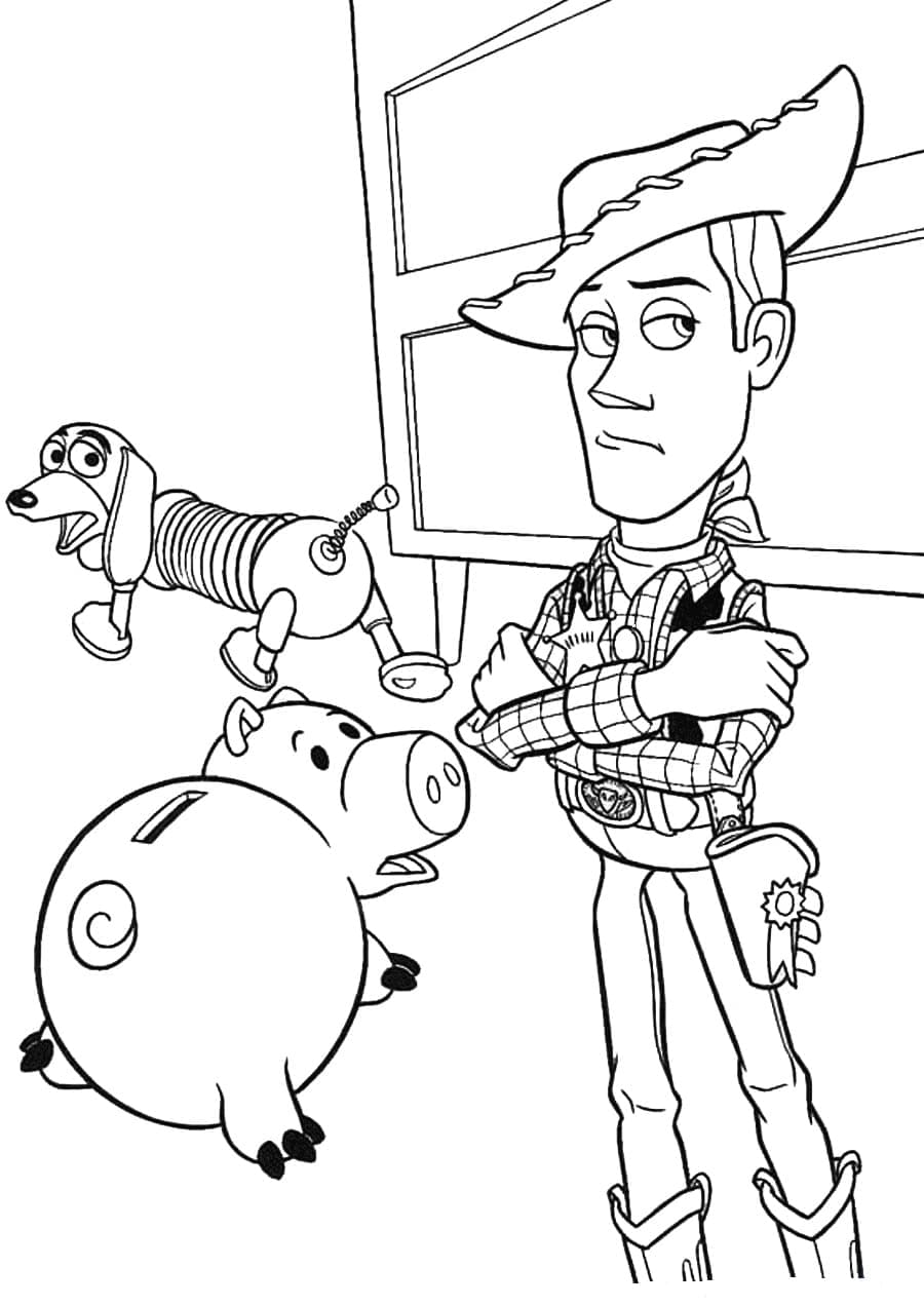 Desenho de Animais Assustados em Toy Story para Colorir e Pintar