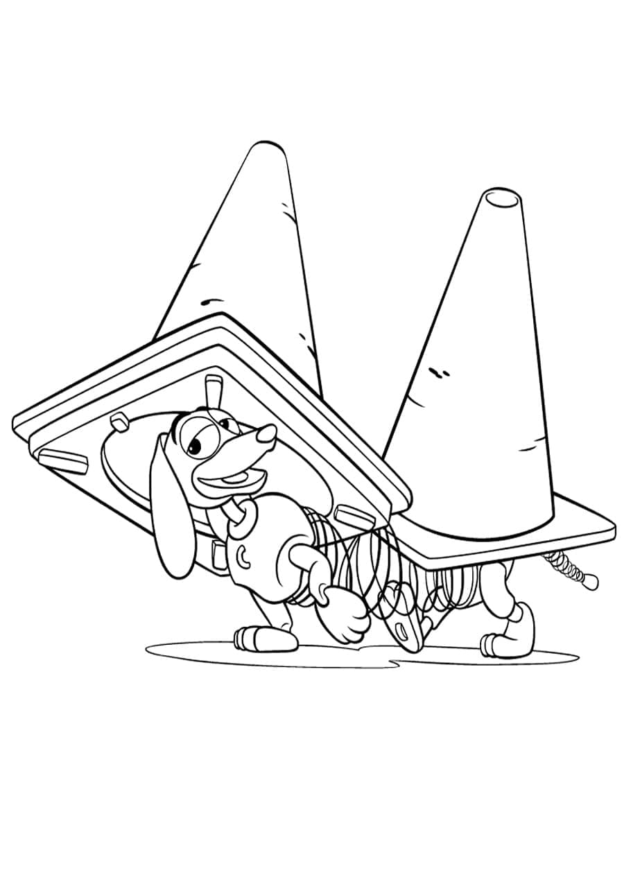 Desenho de Cachorro Slinky Toy Story para Colorir e Pintar