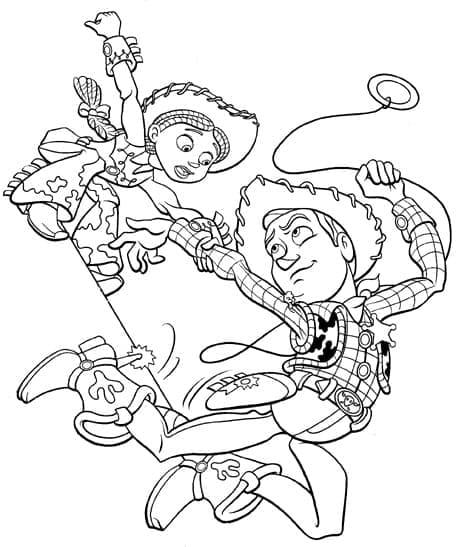 Desenho de Jessie e Woody Toy Story para Colorir e Pintar