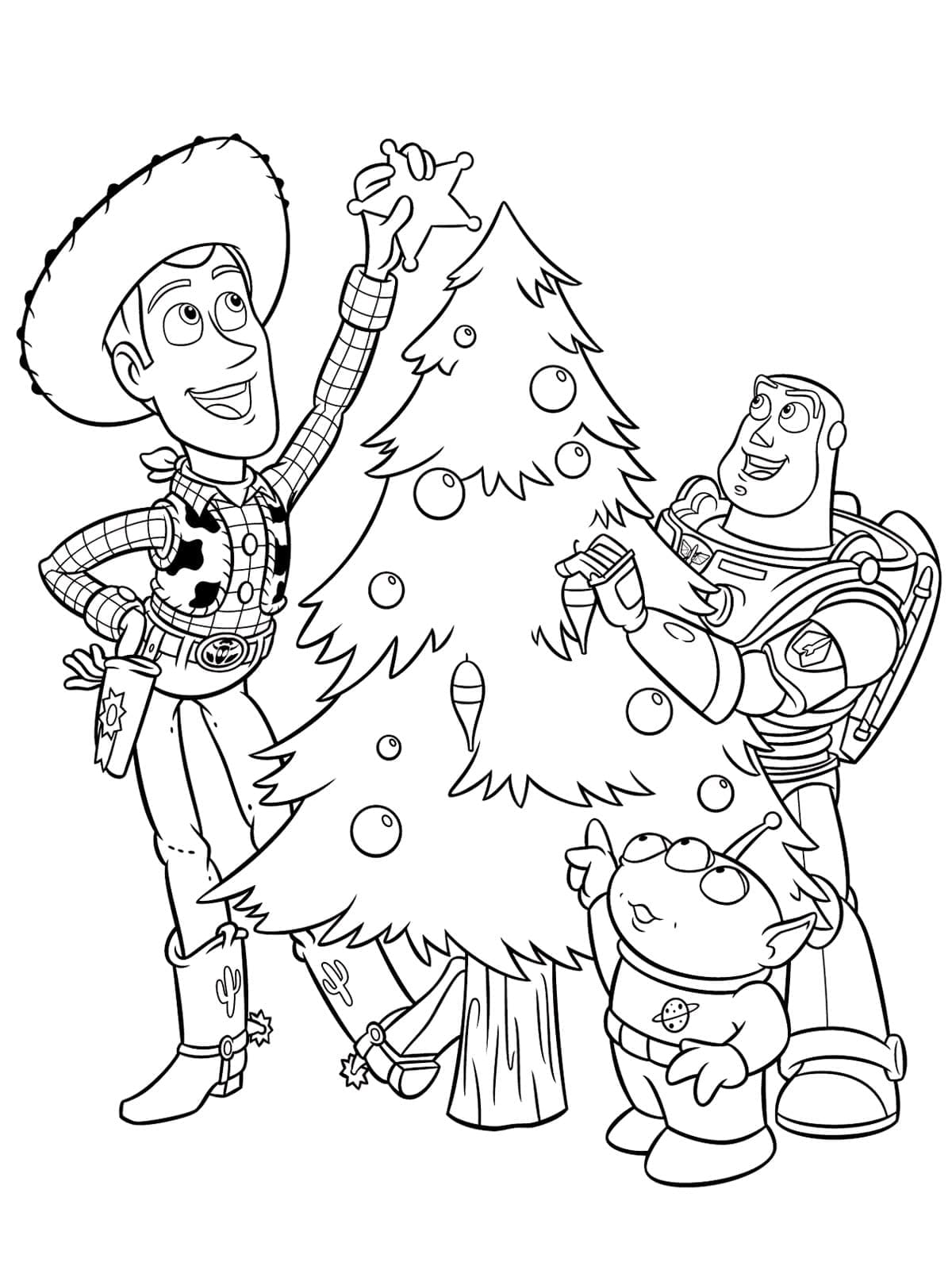 Desenho de Natal de Toy Story para Colorir e Pintar