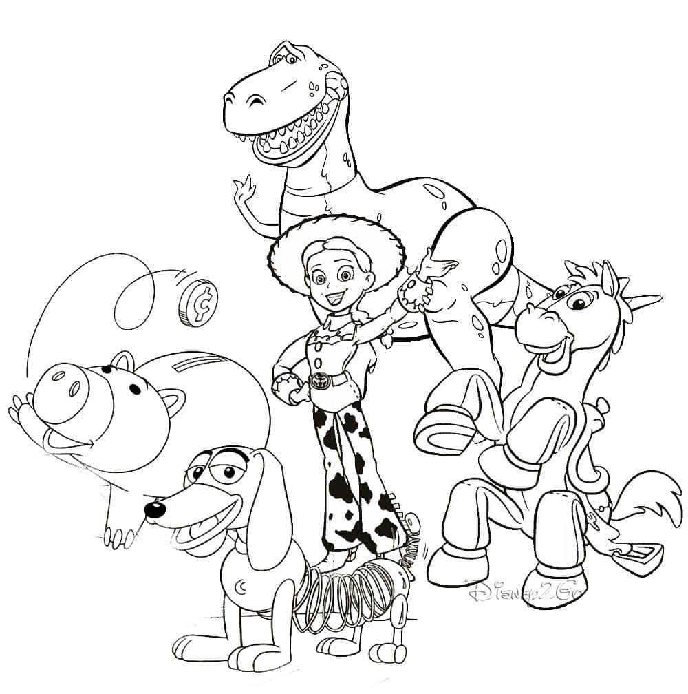 Desenho de Personagens de Disney Toy Story para Colorir e Pintar