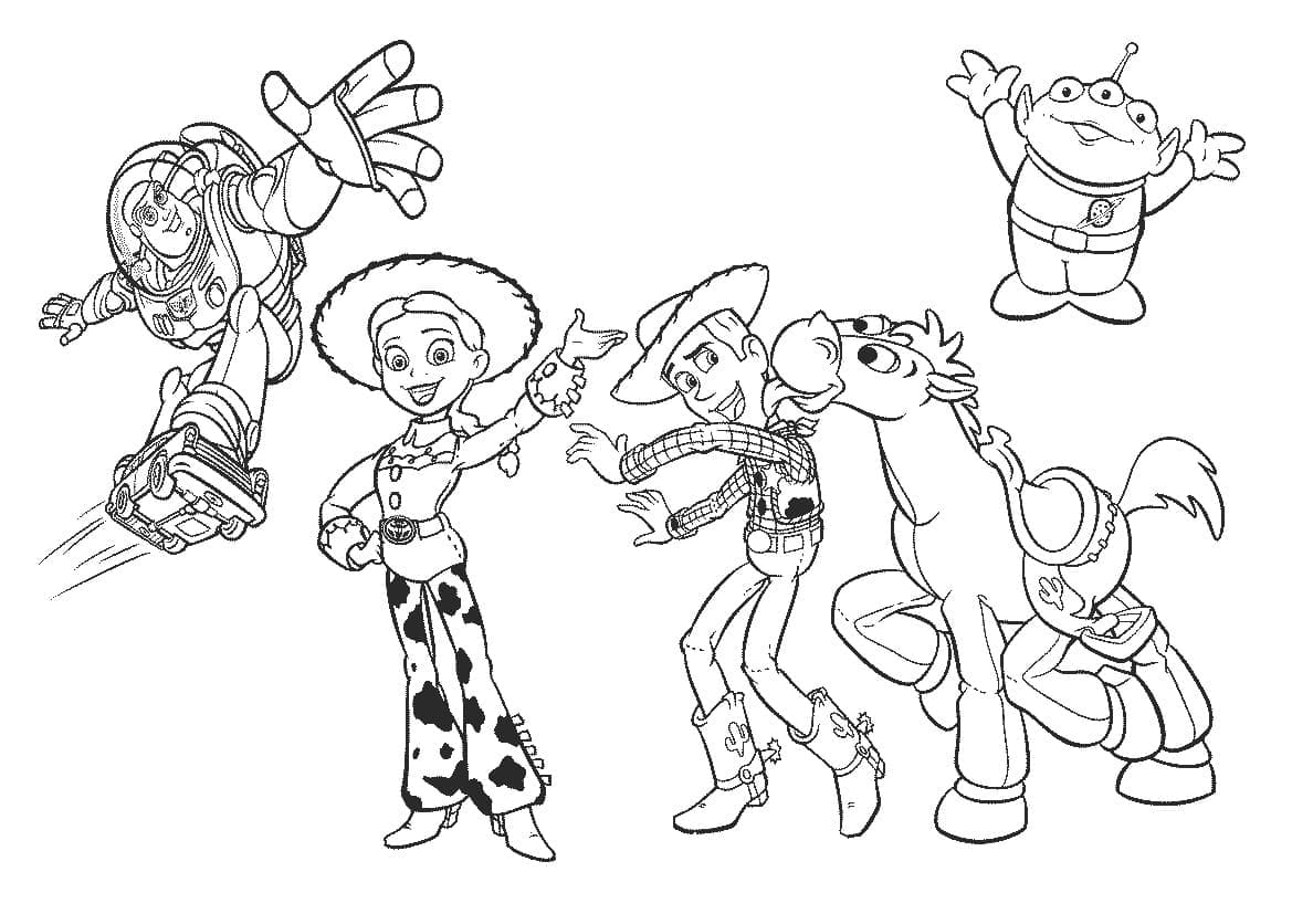 Desenho de Personagens de Toy Story para Colorir e Pintar