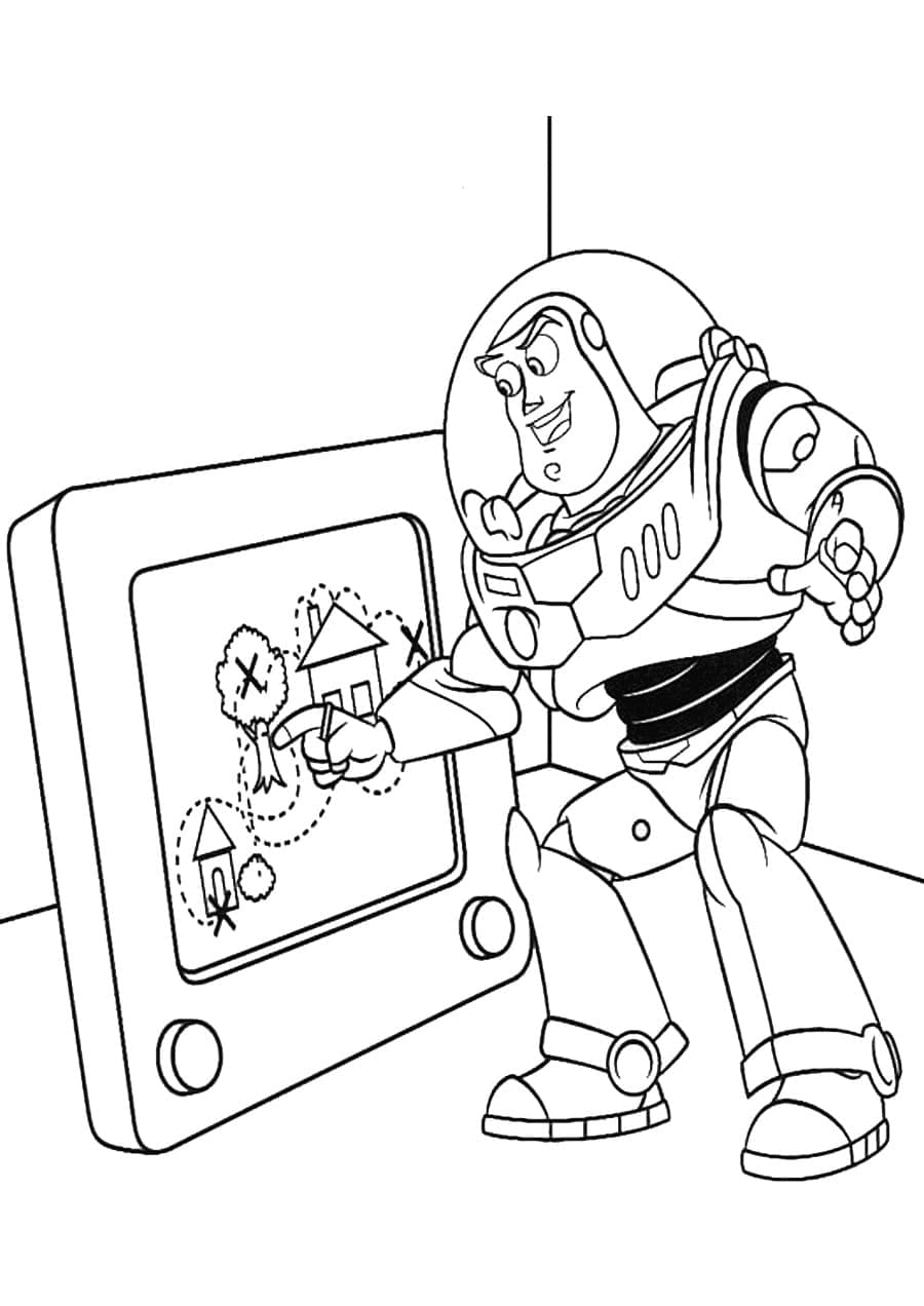 Desenho de Plano em Toy Story para Colorir e Pintar