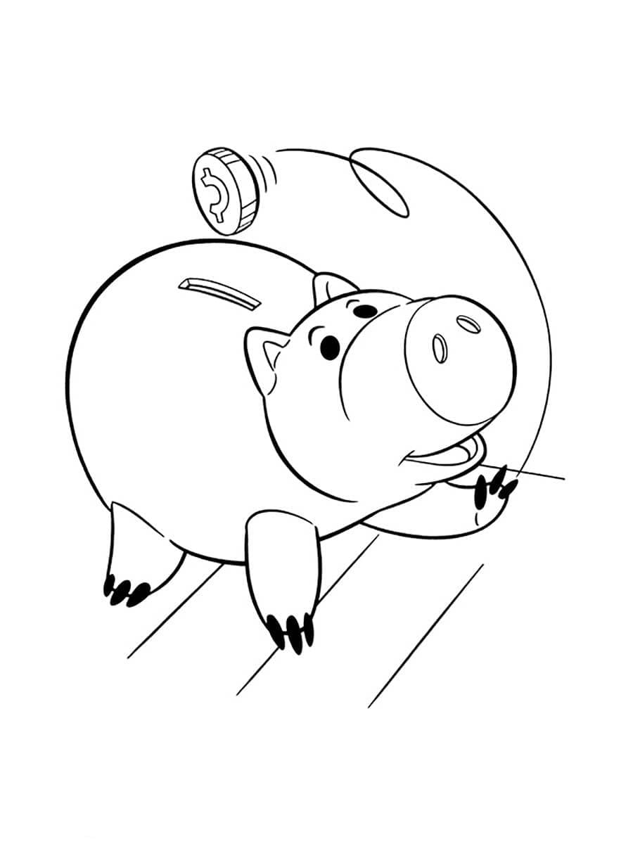 Desenho de Porco de Brinquedo em Toy Story para Colorir e Pintar