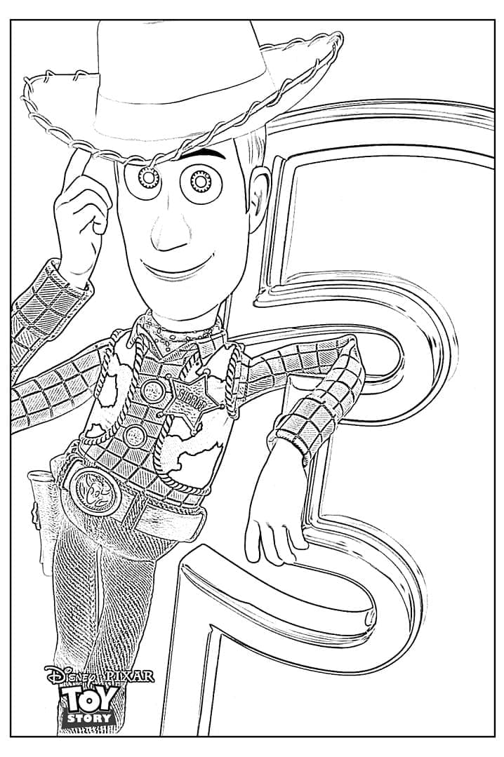 Desenho de Toy Story Woody para Colorir e Pintar