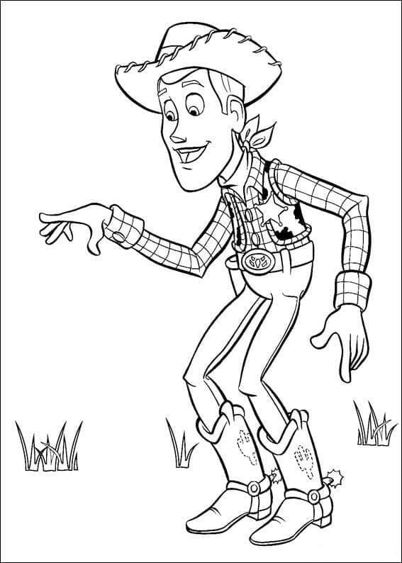 Desenho de Toy Story Xerife Woody para Colorir e Pintar