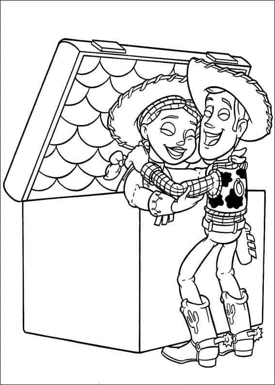 Desenho de Woody e Jessie Toy Story para Colorir e Pintar