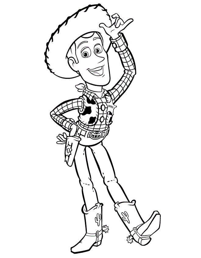 Baixar Desenho do Woody Feliz para Colorir com Giz de Cera e Pintar