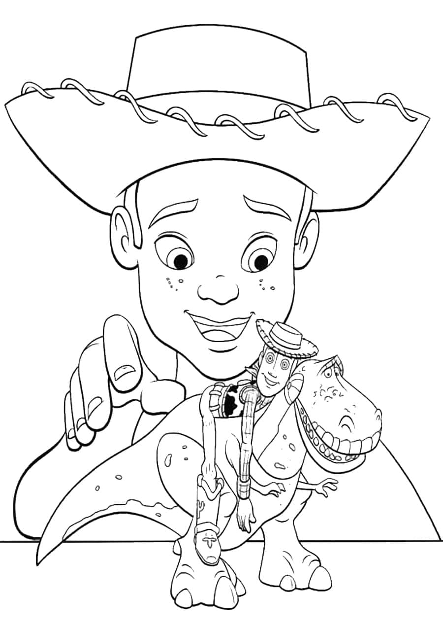 Desenho de Andy e Interpretado em Toy Story para Colorir e Pintar