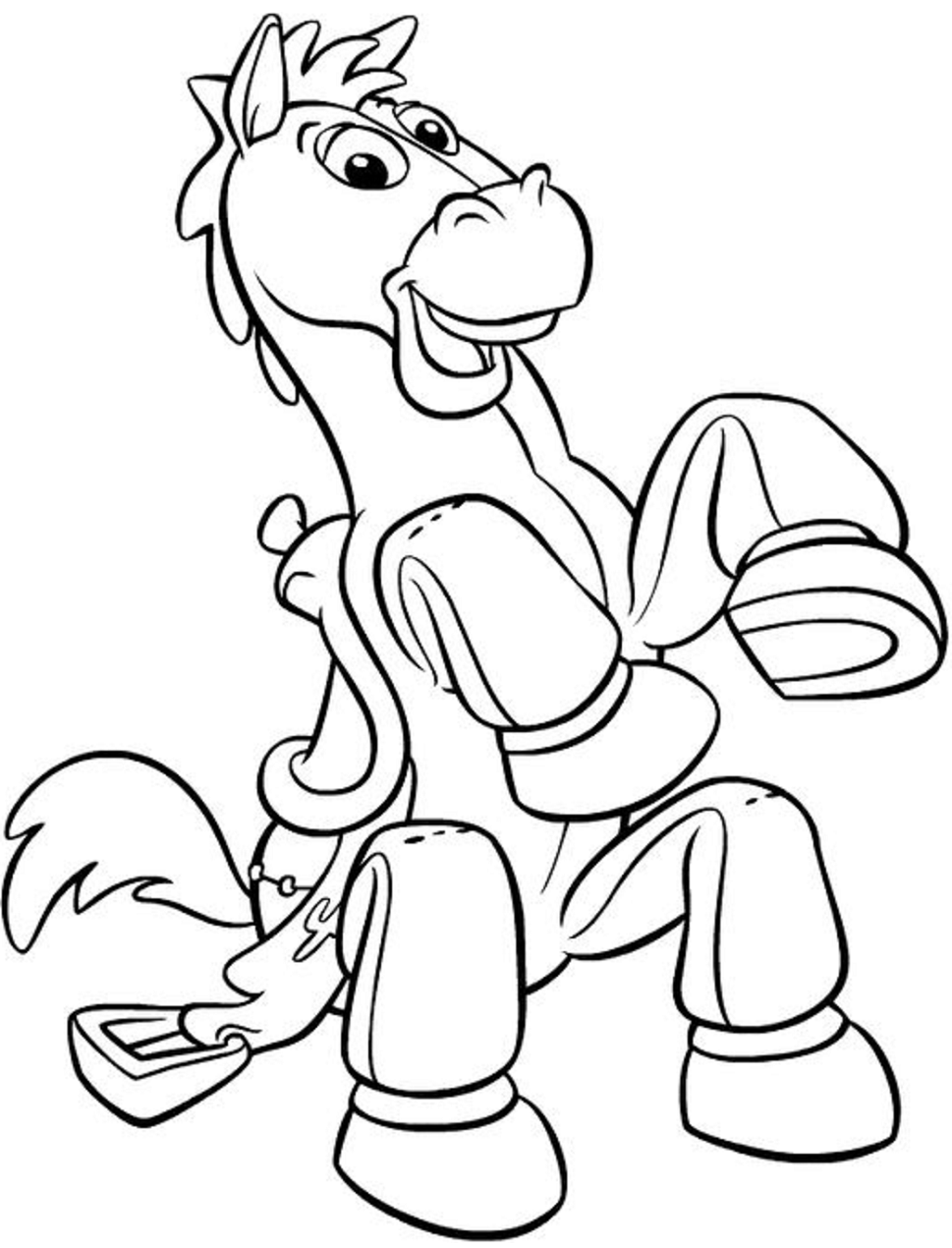 Desenho de Bullseye Feliz Toy Story para Colorir e Pintar