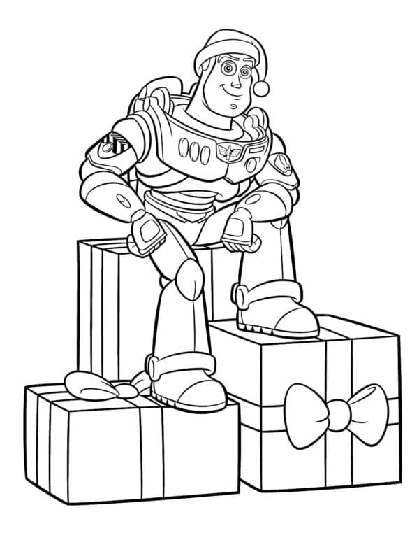 Desenho de o Ano Novo Está Chegando Toy Story para Colorir e Pintar
