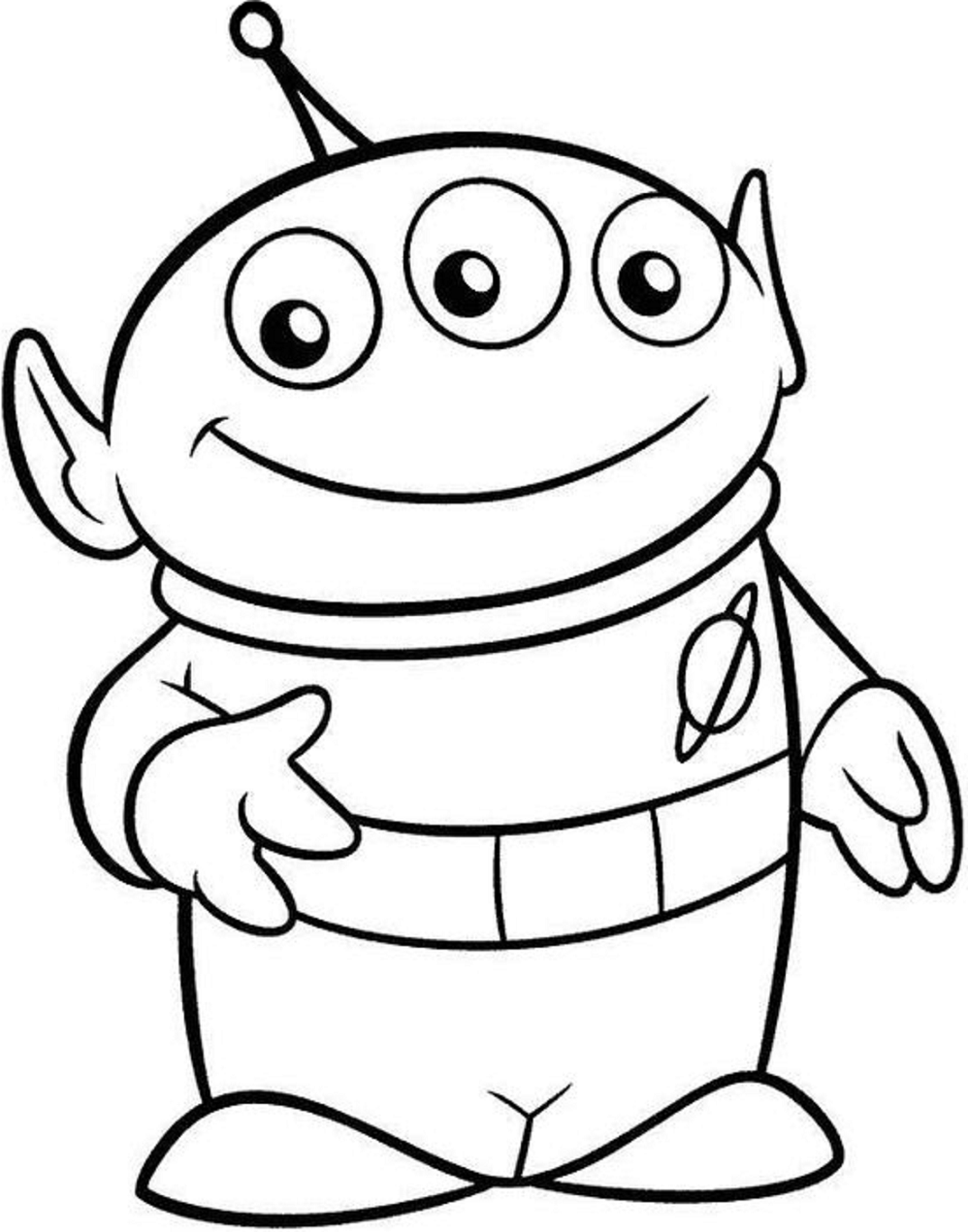 Desenho do Alien do Toy Story Sorrindo para Colorir e Pintar