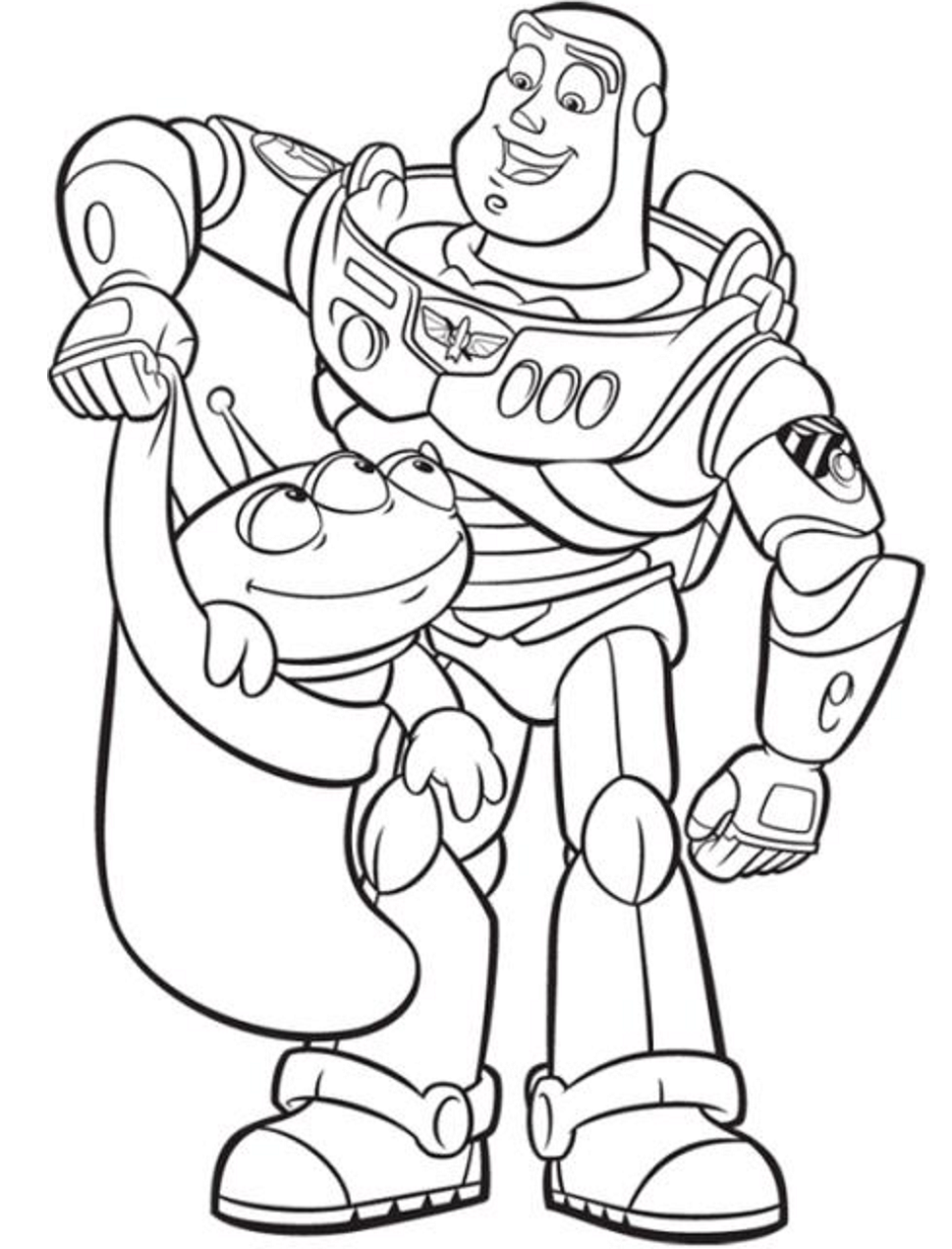 Desenho do Buzz com Alien Pdf para Pintar Grátis