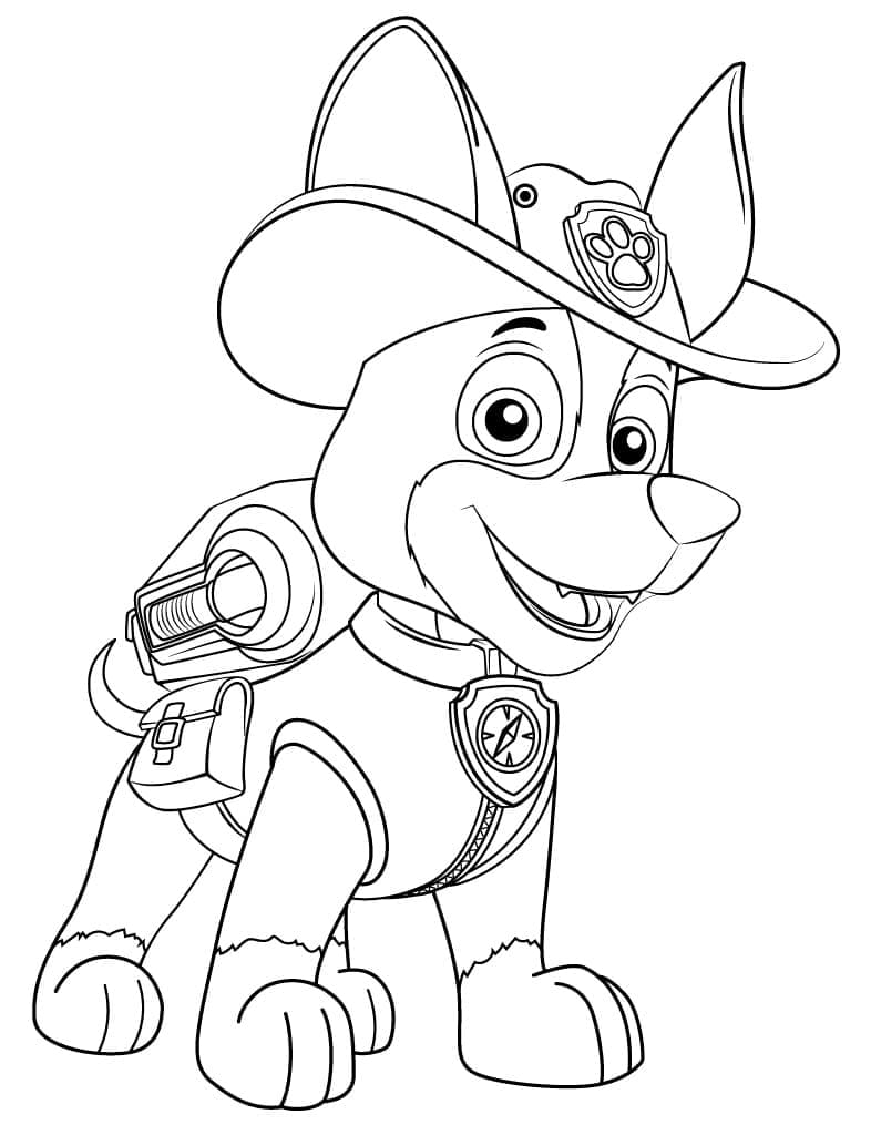 Desenho Tracker de Patrulhá Canina 11 para Colorir e Pintar