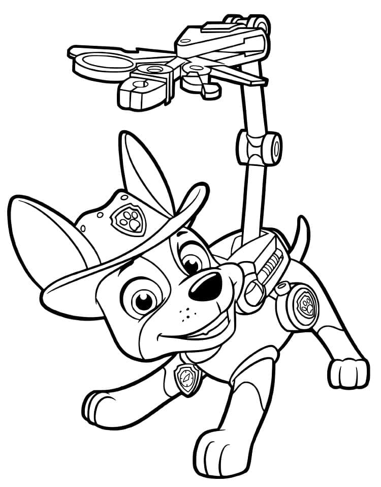 Desenho Tracker de Patrulhá Canina 12 para Colorir e Pintar