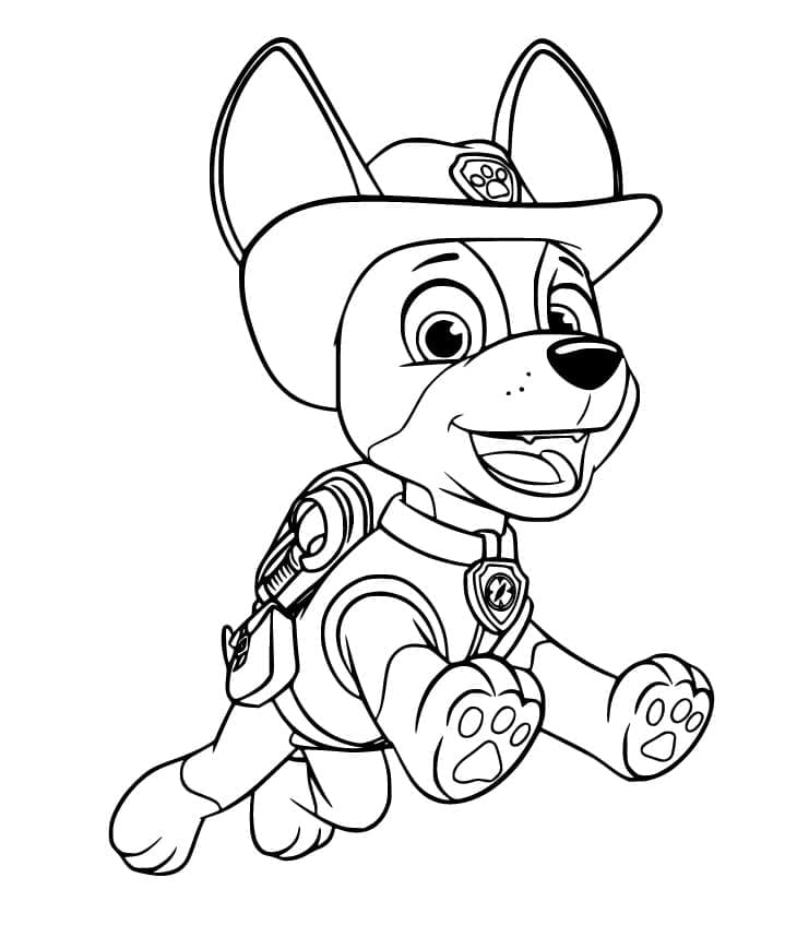 Desenho Tracker de Patrulhá Canina 14 para Colorir e Pintar