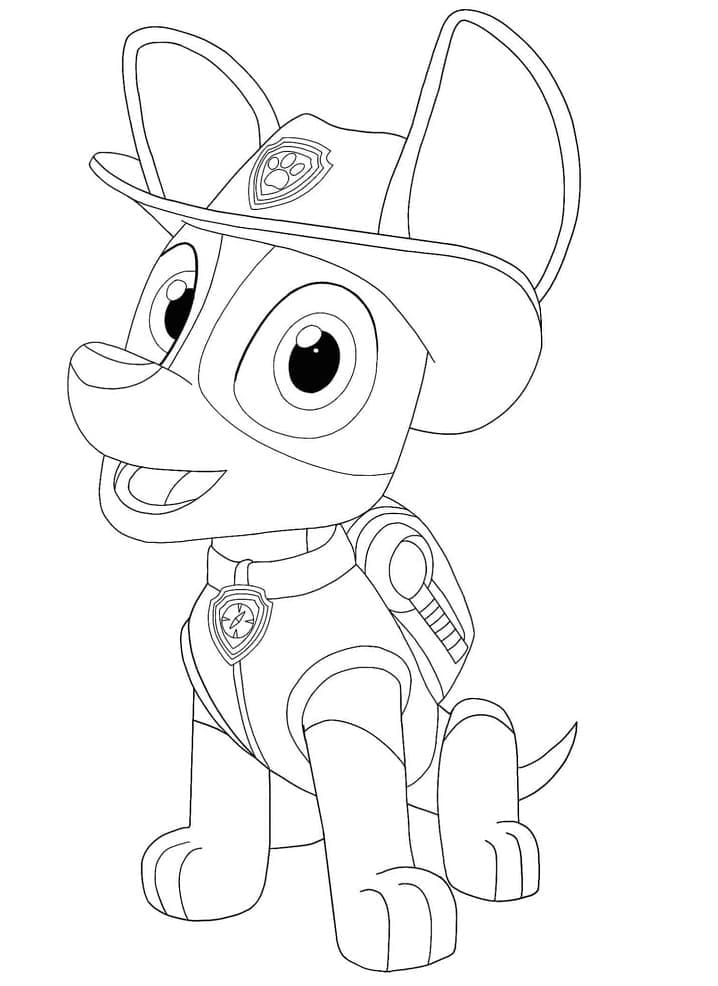 Desenho Tracker de Patrulhá Canina 5 para Colorir e Pintar