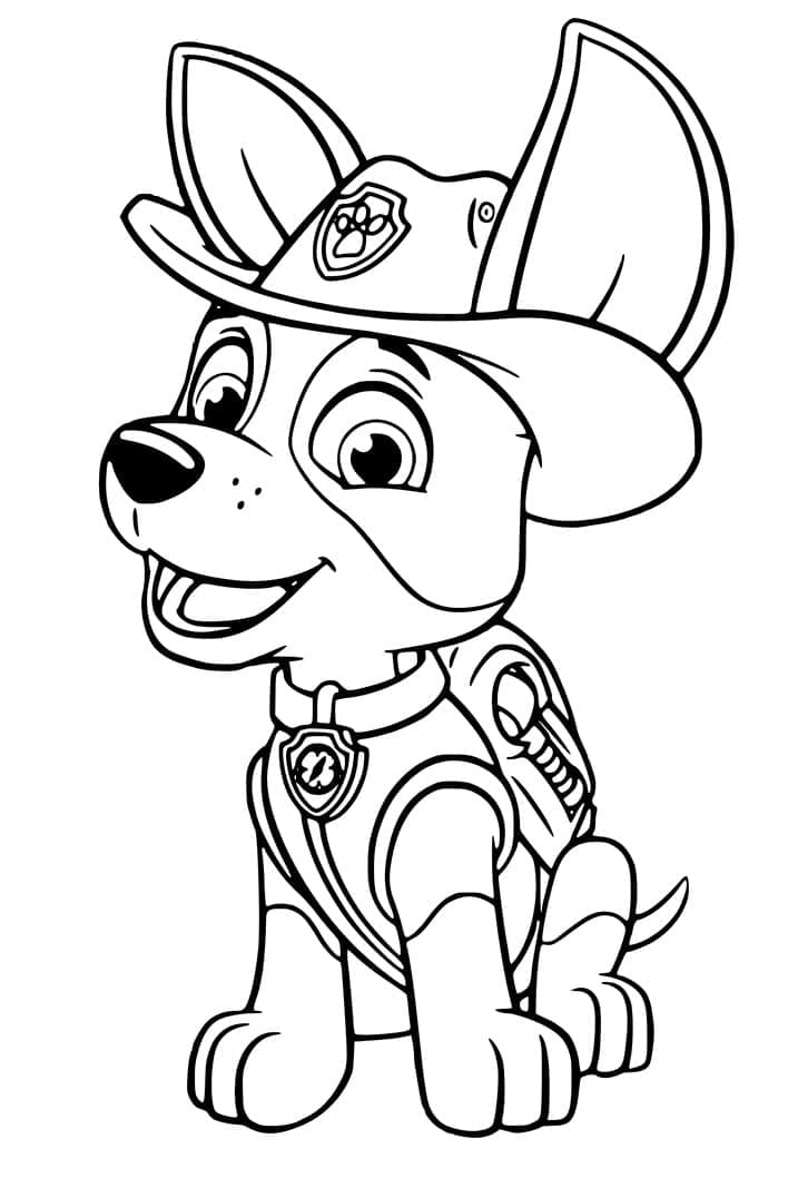 Desenho Tracker de Patrulhá Canina 6 para Colorir e Pintar