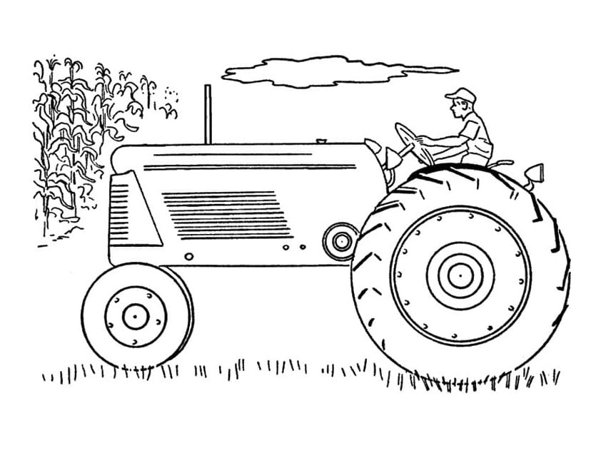 Desenho de Trator para Crianças de 2 Ano para Colorir e Pintar