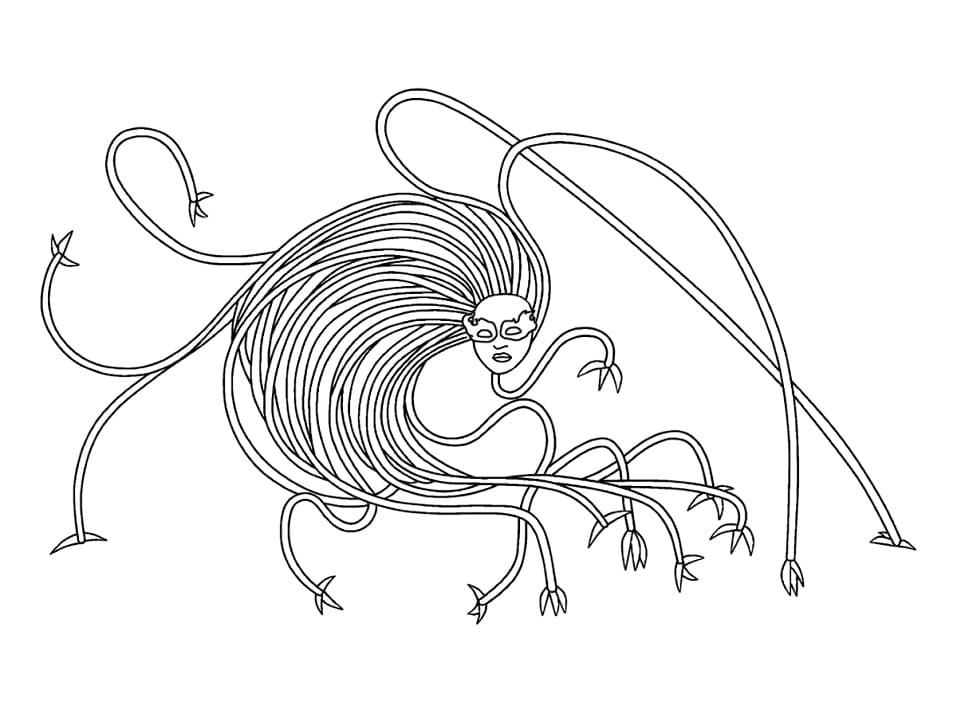 Desenho de a Comissária de Trem Infinito para Colorir e Pintar