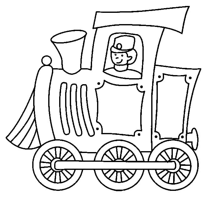 Desenho de Trem Grátis para Crianças para Colorir e Pintar