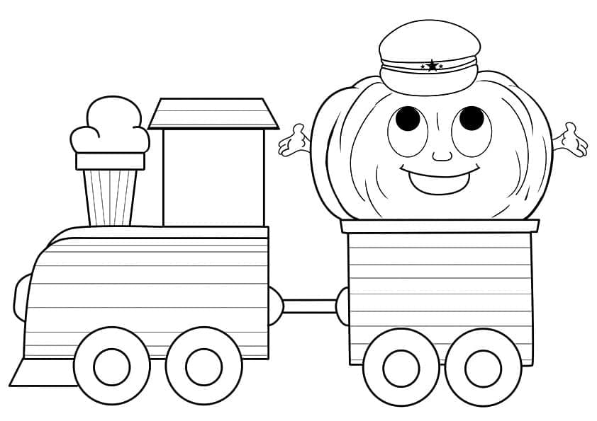 Desenho de Trem Grátis para Colorir e Pintar
