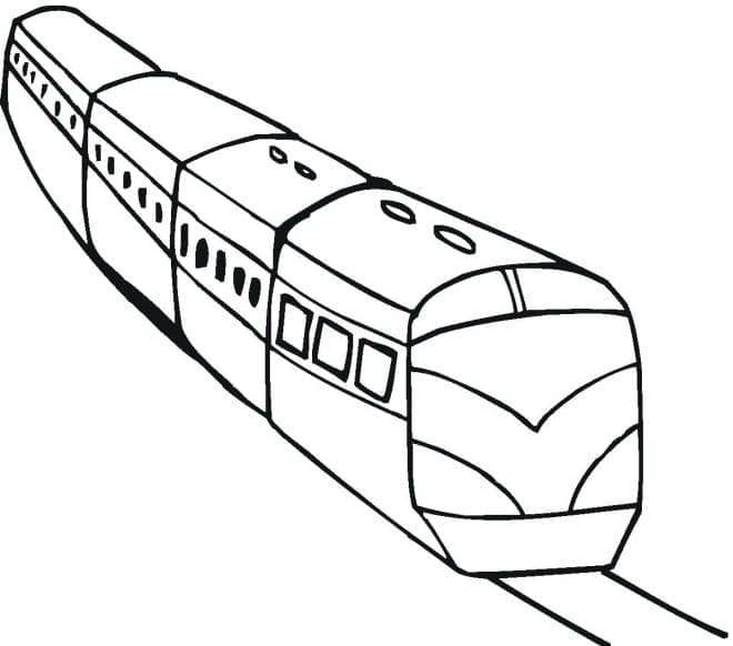 Desenho de Trem Imprimivel para Colorir e Pintar