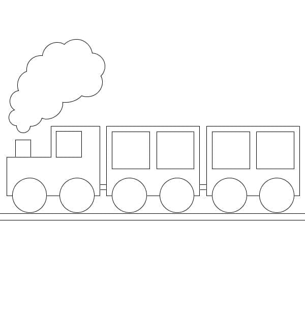 Desenho de Trem Muito Simples para Colorir e Pintar