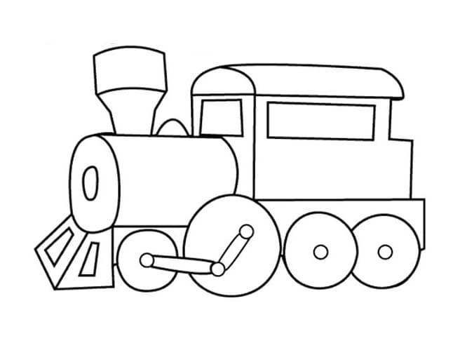 Desenho de Trem Simples para Colorir e Pintar