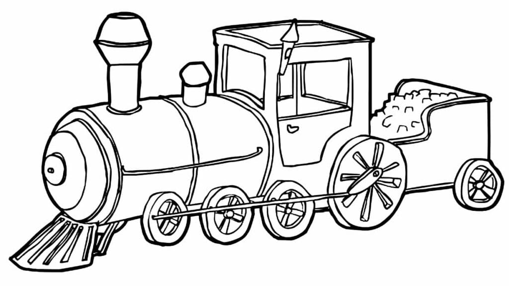 Desenhos de Trenzinho Básico para Colorir e Pintar