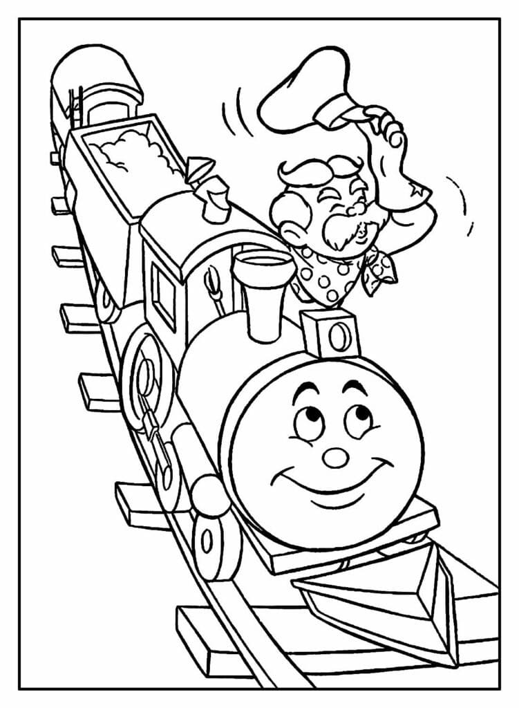 Desenhos de Trenzinho Feliz para Colorir e Pintar