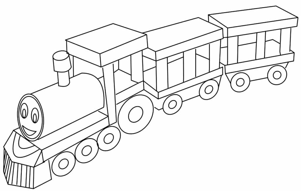 Desenhos de Trenzinho Fofo para Colorir e Pintar