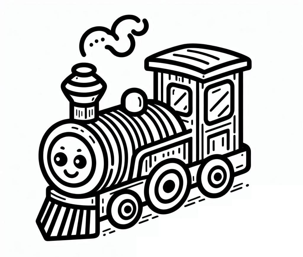 Desenhos de Trenzinho Imprimivel para Colorir e Pintar