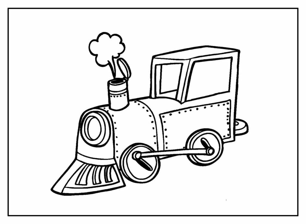 Desenhos de Trenzinho Muito Fofo para Colorir e Pintar