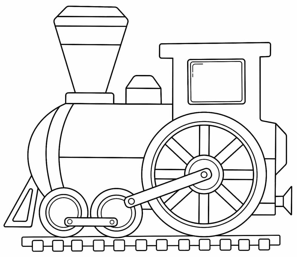 Desenhos de Trenzinho Simples para Colorir e Pintar