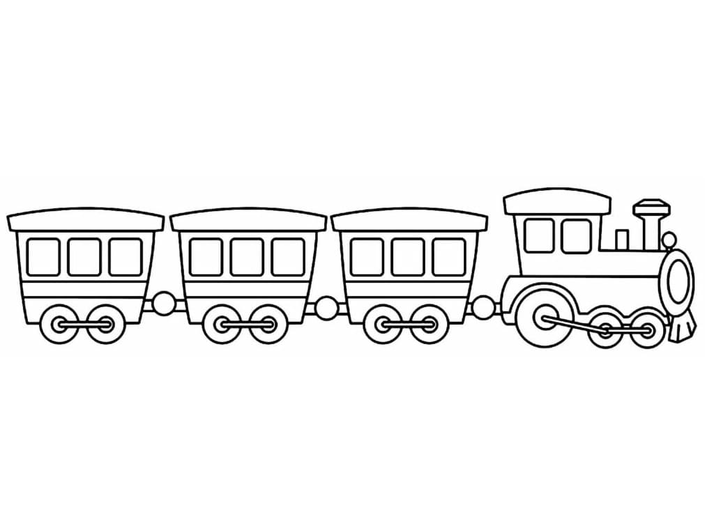 Desenhos de um Trenzinho Muito Fofo para Colorir e Pintar