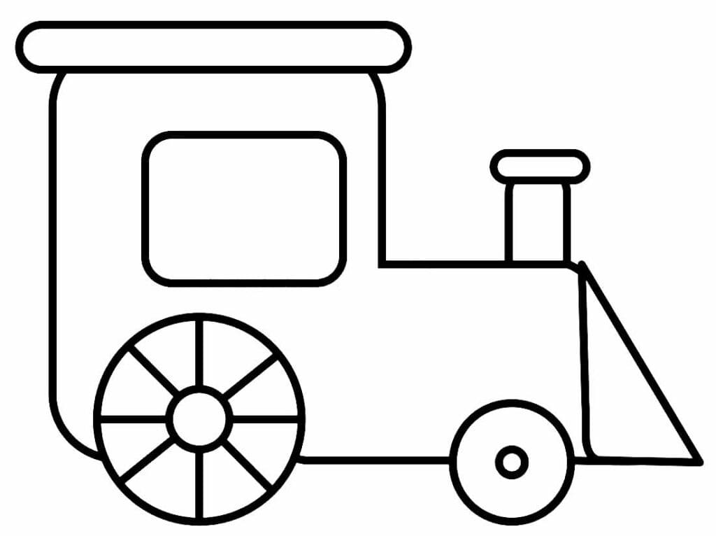 Desenhos de um Trenzinho Simples para Colorir e Pintar