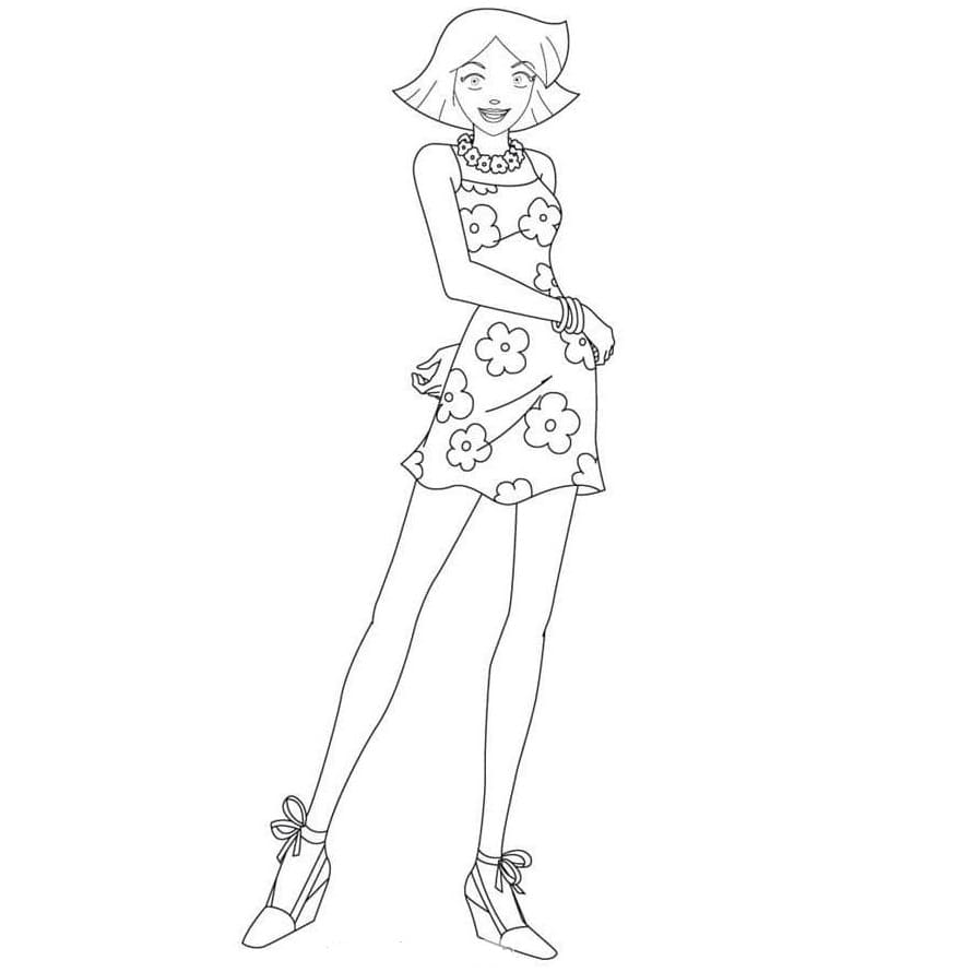 Desenho de Clover de Três Espiãs Demais para Colorir com Tinta Guache e Pintar