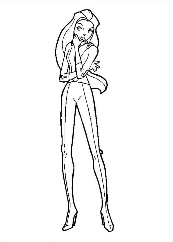 Desenho de Sam de Três Espiãs Demais para Colorir Download e Pintar