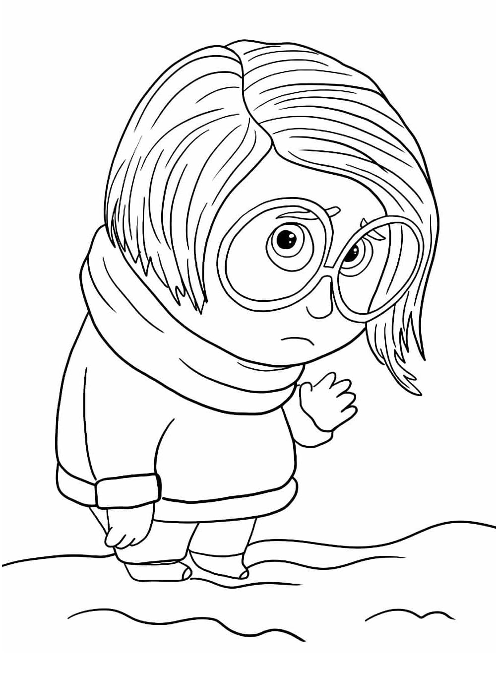 Desenho de Divertida Mente Tristeza para Colorir e Pintar